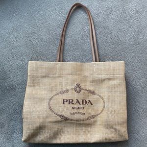 Prada Tote Bag! Raffia material